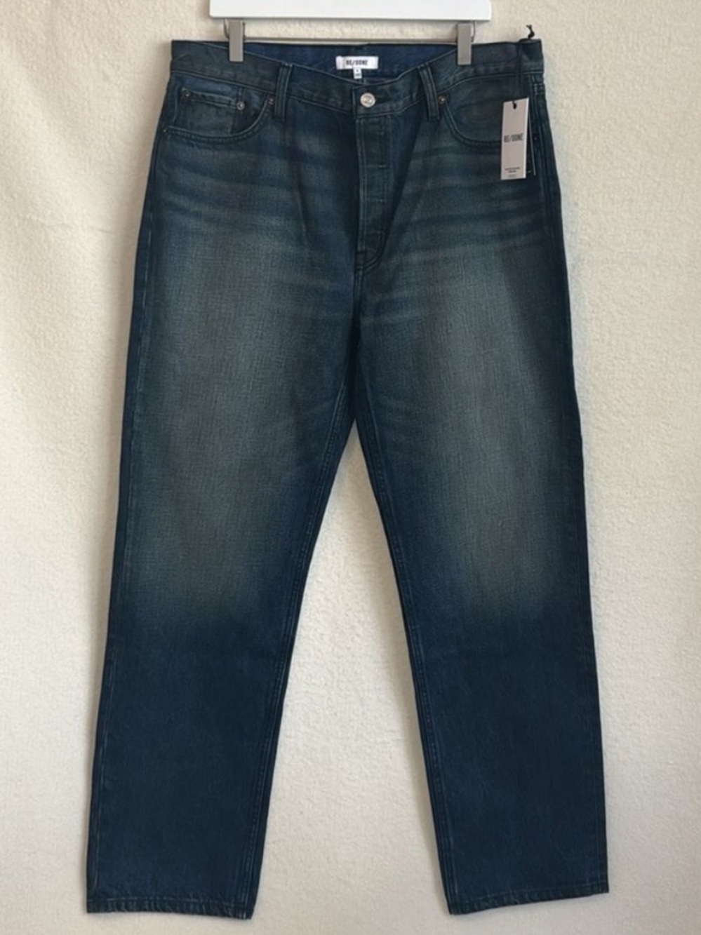 RE/DONE vintage wash high waist straight leg jeans XXL